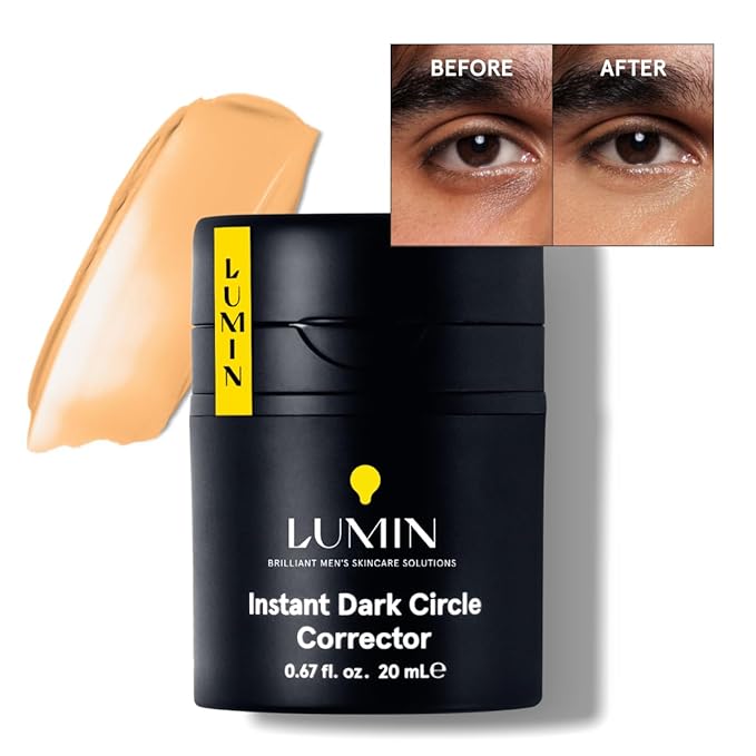 Lumin Instant Dark Circle Corrector for Men (Not A Concealer), Brightens Eyes, Reduce Dark Circles, Puffiness, Under Eye Men Makeup, Men's Eye Cream, Perfect for Medium-Deep Skin Tones, 20mL