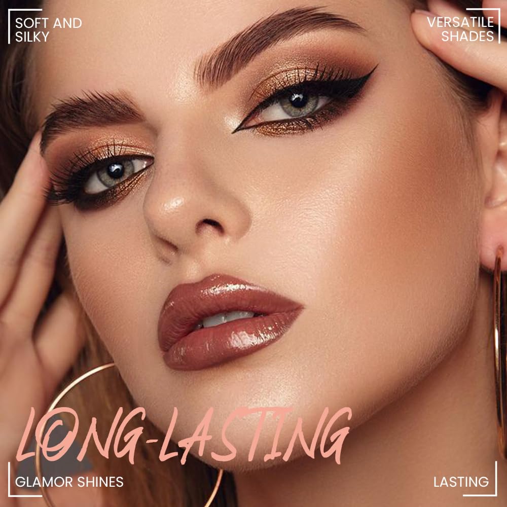 6-Color Eyeshadow Palette Makeup,Velvety Matte & Shimmer Eyeshadow Blend,Warm Peach & Rose Gold Tones Eye Makeup, Long-Lasting Naturing-Looking,Built-In Mirror#02