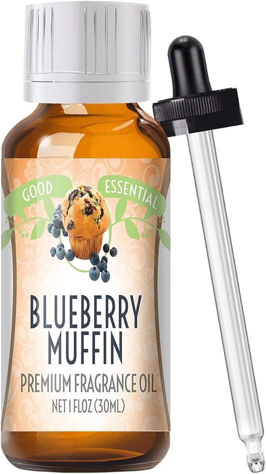 Good Essential Professional Blueberry Muffin Fragrance Oil 30ml for Diffuser, Candles, Soaps, Lotions, and Perfume (1 fl oz) - Scented Blueberry Oil