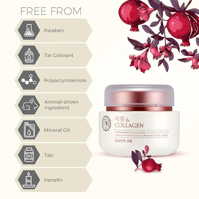 The Face Shop Pomegranate & Collagen Volume Lifting Eye Cream | Deep Revitalizing Cream for Elasticity, Firmness & Density | Anti-Aging Korean Moisturizer | Plump & Smoothen Your Skin, 3.38 Fl Oz