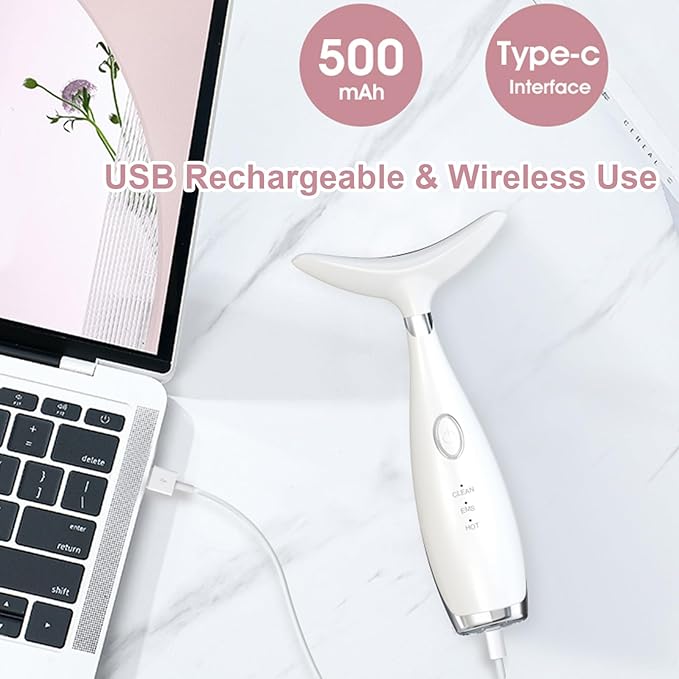 Facial Massager for Face & Neck - Lifting Device for Wrinkle Removal - 3 Color Anti-Wrinkles Tool for Home Skin Care