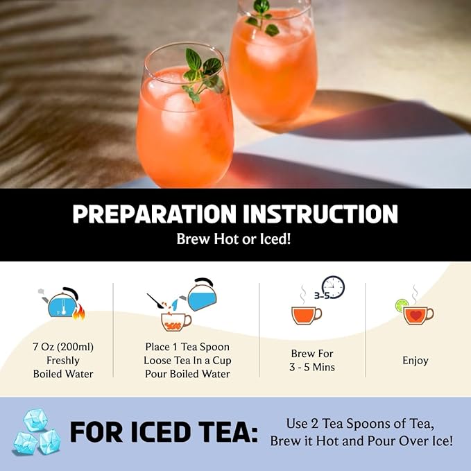 BREWIX, Bedtime Blossom Calming Tea For Sleep (50+ Cups) Herbal All Natural | Supports a Good Night’s Sleep | Night Time, Caffeine Free with Rooibos, Safflower, Chamomile and Lavender | Perfect for Bedtime | Relaxing Natural Nighty Night Sleeping Tea