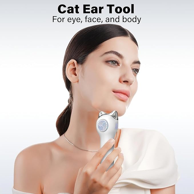 Cool and Hot Facial Firming Device, Light Face Tool with Vibration, Facial Massager with 8-21°C Cold, 38-47°C Hot, Electric Skin Care Kit