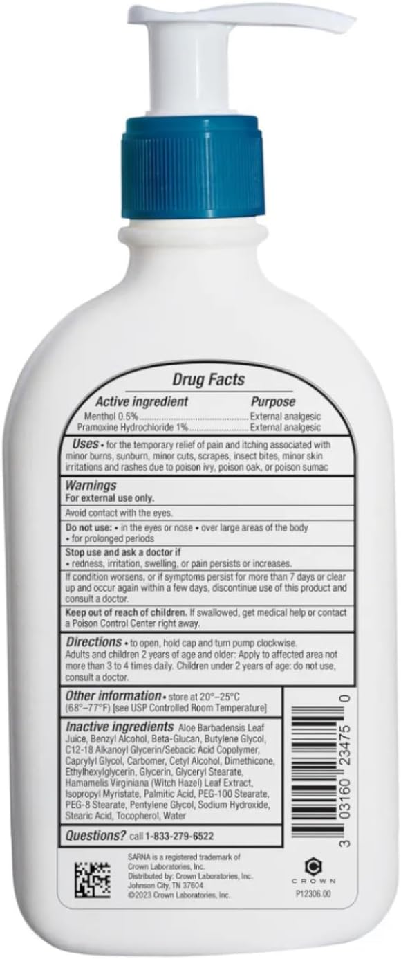 Sarna Calm + Cool Anti-Itch Lotion 7.5 Fl. Oz. (Pack of 2)