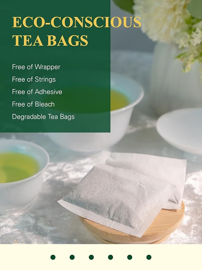 GLDNT Organic Sencha Tea Bags, Natural Organic Sencha Green Tea, Fresh & Smooth Flavor, Iced & Hot Tea, 100 Count