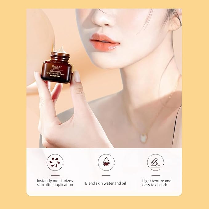 BLUE LOVE 2PCS Anti-Aging Eye Cream – Reduces Dark Circles & Puffiness Under-Eye Bags – Moisturizing & Fast-Absorbing Wrinkle Treatment for Men & Women