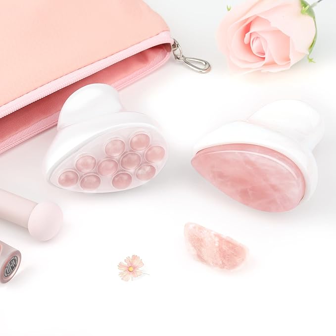 Ice Jade Roller & Gua Sha Facial Tools Face Roller for Skin Care,Facial Roller Gua Sha Tool for Puffiness and Redness Reducing Skin Care Routine