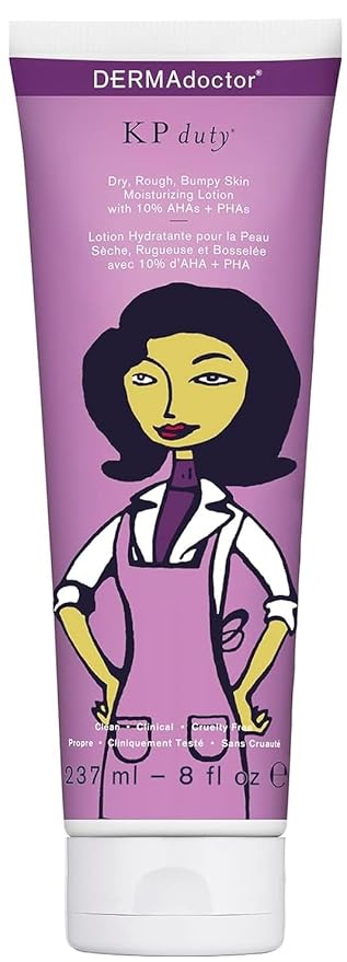 DERMAdoctor: KP Duty Moisturizing Lotion | Dermatologist Formulated Body Cream for Keratosis Pilaris | Smooth Dry, Rough, Bumpy, Chicken Skin | Hydrates & Softens | 10% AHAs + PHAs | (8 oz)