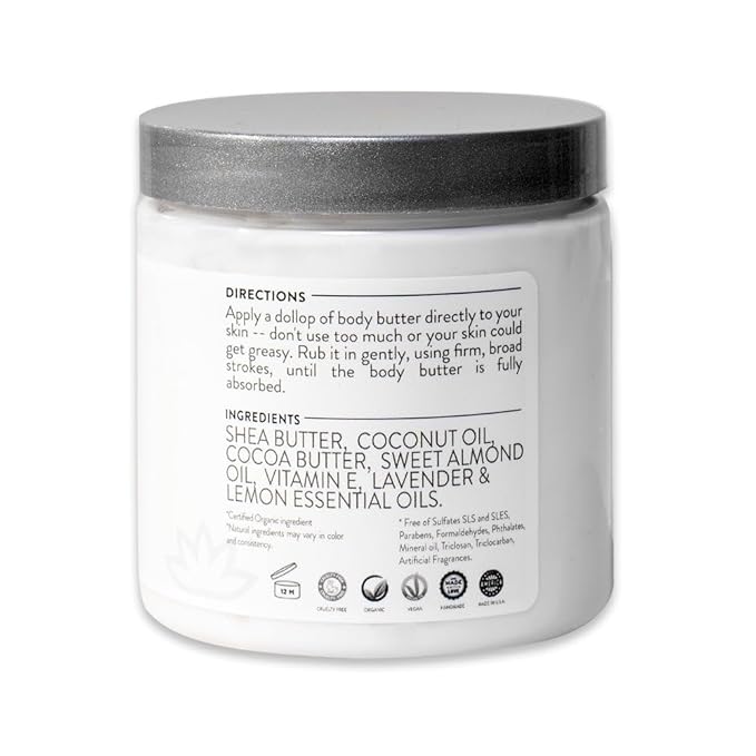 GLIMMER GODDESS Organic Body Butter - 8oz (Salted Caramel)