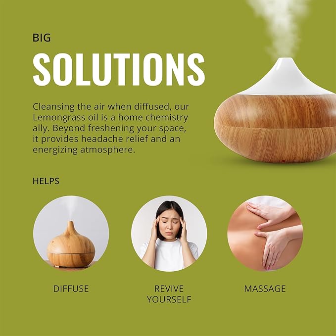 Lemongrass Essential Oil 16 oz (473 ml) for Diffusers, Home Care, Candles, Hair, Lemon Grass Spray