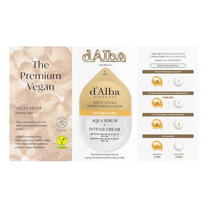 d'Alba White Truffle Double Serum & Cream (0.45 Ounce (Pack of 1))