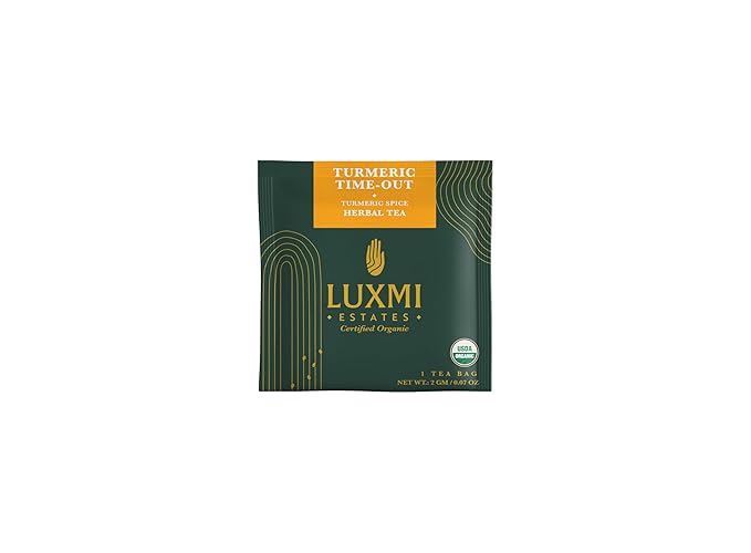 Luxmi Estates - Turmeric Time-Out - Organic Ginger Turmeric Tea - 90 Tea Bags (15ct x 6 Pack) | With Organic Turmeric, Ginger, Cardamom, Black Pepper | Great for Immunity and Healthy Response to Inflammation