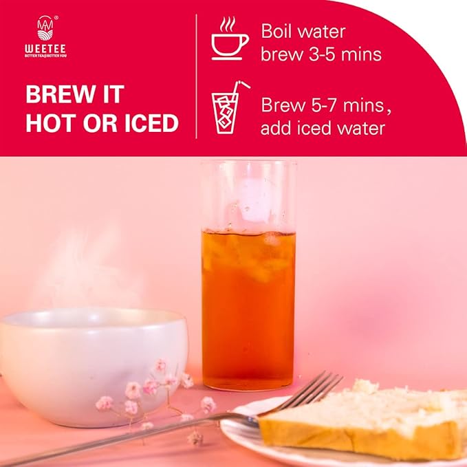 WT WEETEE Organic Black Tea Bags, Organic Black Tea 100 Count, Antioxidant, Caffeinated | Resealable Kraft Bag | Brew Hot or Iced