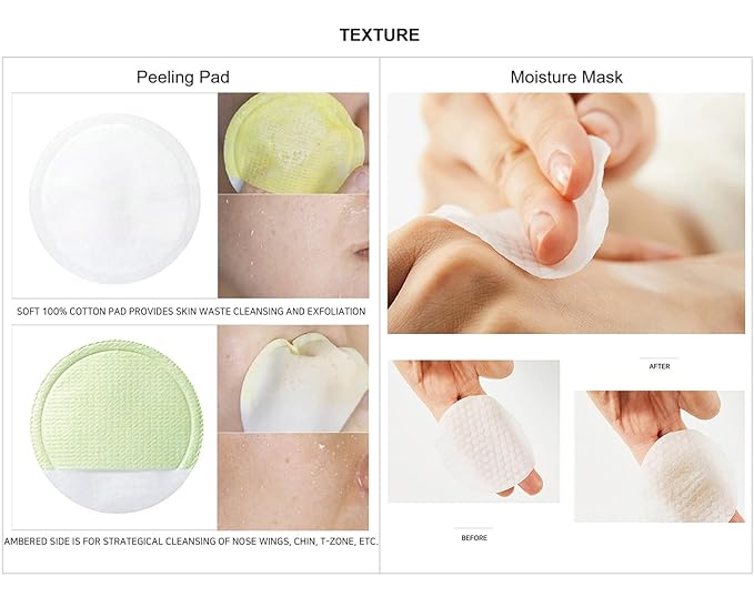 I'M SORRY FOR MY SKIN Peeling Pad & Moisture Mask, Korean Toner & Exfoliating Face Pads, Makeup Remover Cotton Rounds, Glass Skin Self Care Items, 2-Step Skin Care Travel Essentials Kit (Set of 3)