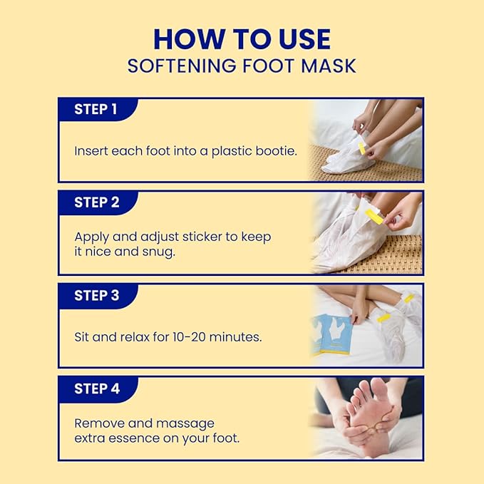 FACETORY Body Spa Sheet Mask Bundle Variety Pack of 6 with Korean Sheet Masks for Feet, Hands, and Butt - Softening, Hydrating, Nourishing, Moisturizing, for Dry, Cracked Skin