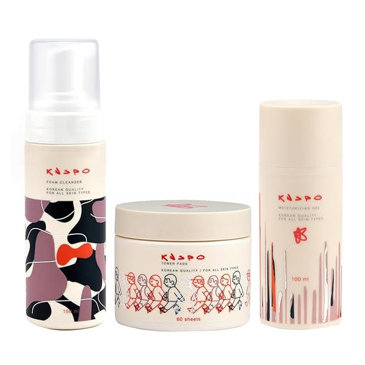 The Essential Pack - Korean Skincare Set with Face Wash, Toner for Face and Face Moisturizer - Suitable for All Skin Types - 3 pc
