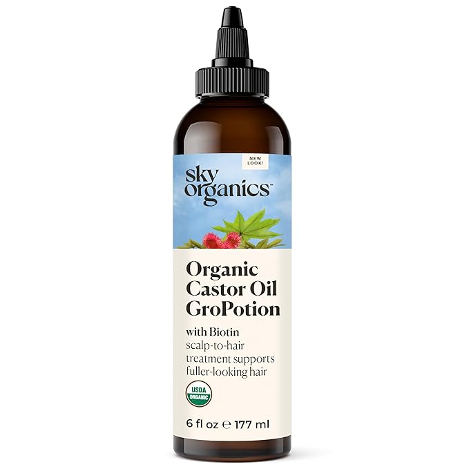 Sky Organics Organic GroPotion for Hair USDA Certified Organic to Strengthen, Lengthen & Condition, 6 fl. Oz with Ebook