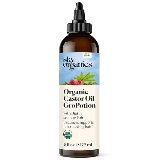 Sky Organics Organic GroPotion for Hair USDA Certified Organic to Strengthen, Lengthen & Condition, 6 fl. Oz with Ebook