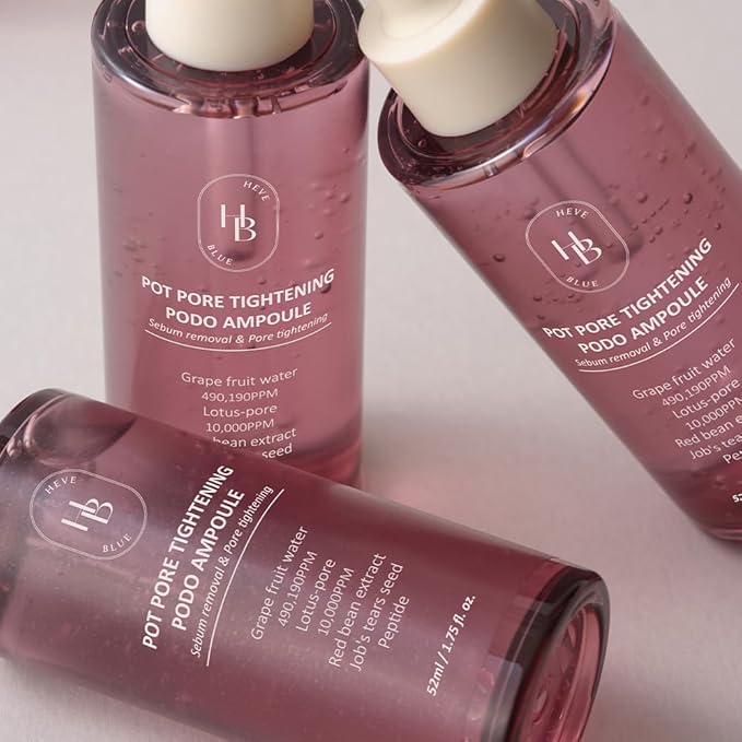 Pot Pore Tightening Podo Ampoule - Pore Tightening, Korean Skincare, Hypoallergenic, Moisturizing, Red Bean, Grape, Pore Care, Face Serum, Skin Density Improvement, K-Beauty, Skin Elasticity