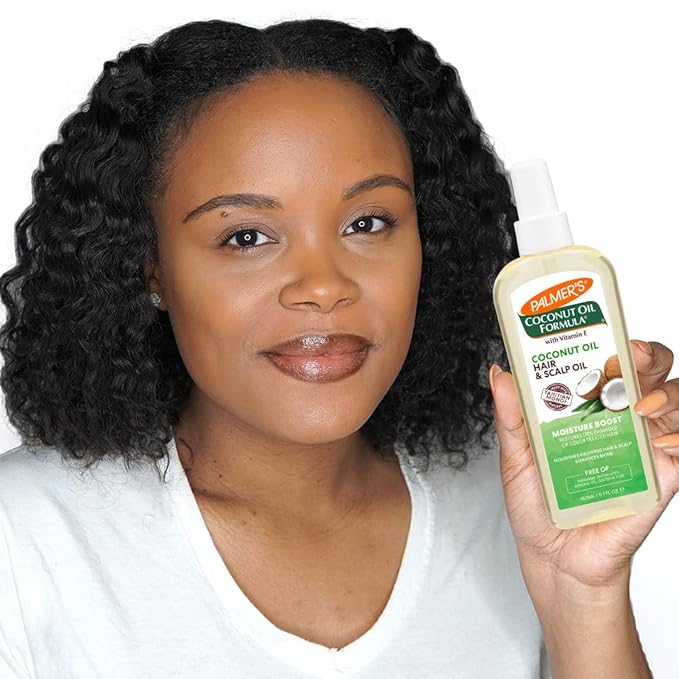 Palmer's Coconut Oil Moisture Boost, Restorative Hair and Scalp Oil Spray, Lasting Hydration and Shine for Dry or Damaged Hair, Promotes Scalp Health, 5.1 Oz