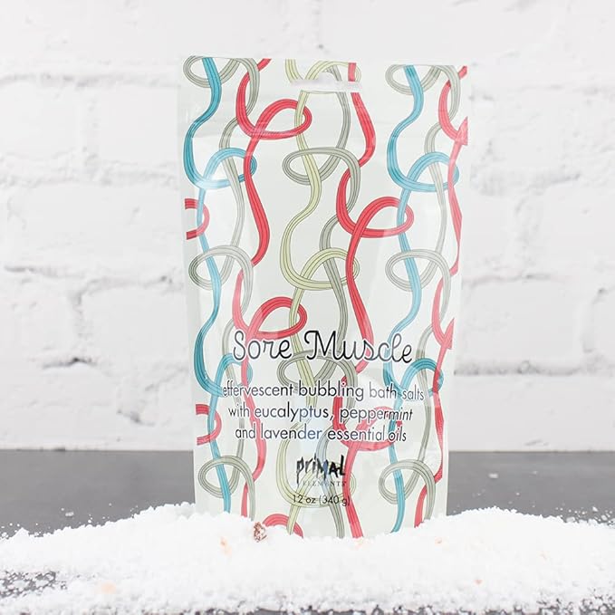 Primal Elements Bubbling Bath Salts, Sore Muscle, 12 Ounce
