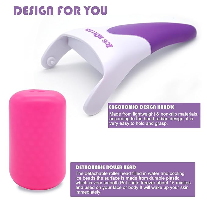 Ice Rollers, 2 Packs Skincare Tools, Face Roller for Wrinkles and Lifting, Reduces Puffiness, Migraine Pain and Fatigue Relief, Ideal Gift for Women and Suit for All Skin Types