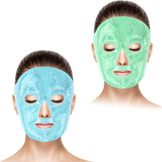 Bundles of CONBELLA Face Eye Masks for Dark Circles and Puffiness, Migraines, Headache, Stress, Redness, Cooling Face Masks for Women Man, Hot Cold Use Ice Face Mask.
