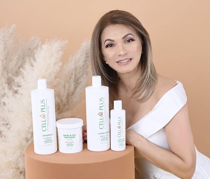 Cell Plus Hair, Leave In Conditioner & Detangler for Shine, Breakage and Hair Growth– Vitamin E, Sulfate Free Anti Frizz Color Safe Deep Conditioner– Dry Damaged all type hair Product