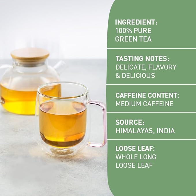 HANDPICK, Organic Green Tea Bags - 100 Eco-Friendly Tea Bags | USDA Organic | Resealable Pack for Freshness | Delicate & Flavory | Direct From India