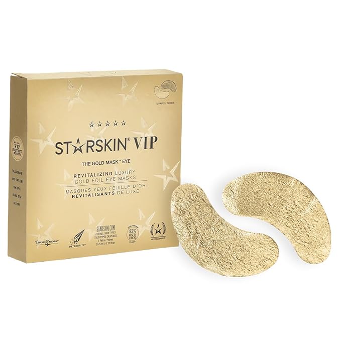 STARSKIN VIP Gold Mask Eye 5 Pack, Gold Undereye Mask Patches, Eye Masks for Puffy Eyes and Wrinkles, Revitalizing and Hydrating Eye Patches, For Dark Circles Under Eye Treatment, K Beauty Skincare