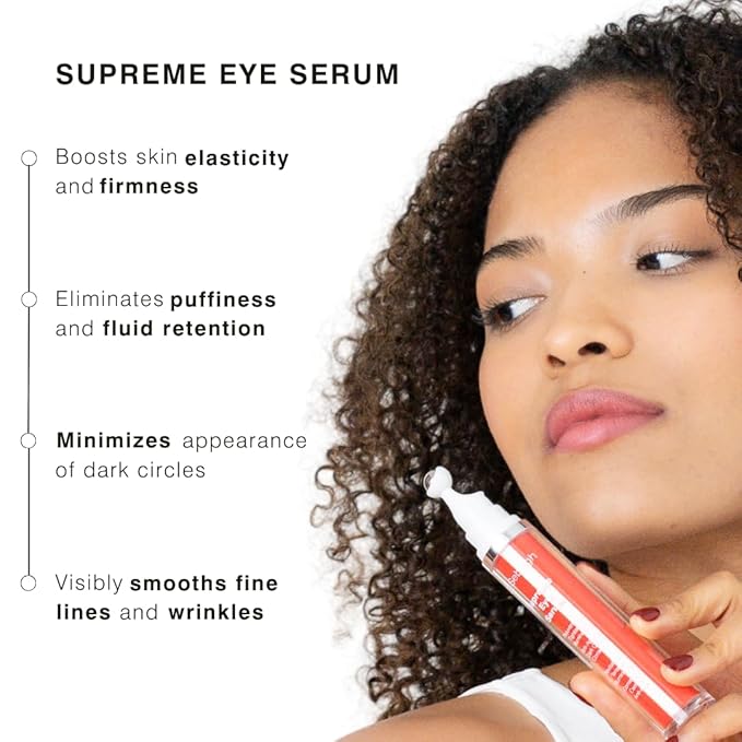 Supreme Eye Serum (0.5 fl oz) - Advanced Roll-On Formula | Designed to Aid Smoother Younger & Firmer-Looking Skin | Helps Reduce Puffiness Circles Fine Lines & Wrinkles | Boosts Elasticity