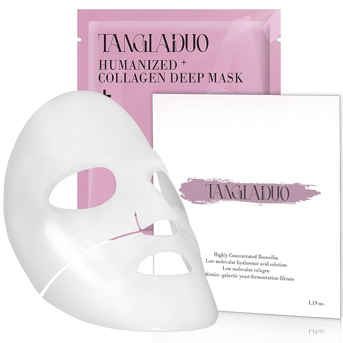 Humanized Collagen Real Deep Overnight Mask,Hydrating Firming,Anti-ageing Hydrogel Mask,for All Skin Types,Elasticity Improvement,Pore Minimizing,Minimize Wrinkles,1Pcs,Gray