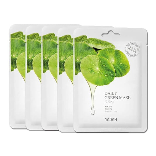 YADAH Daily Green Facial Sheet Mask, Cactus, Pack of 5 – Vegan for Skin Soothing