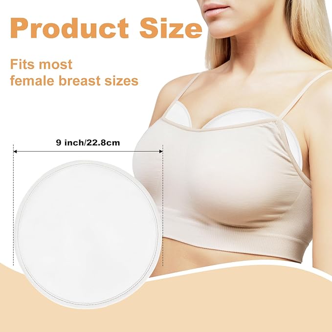 Castor Oil Pack for Breast, 4 PCS Reusable Organic Castor Oil Pack Wrap,Soft Breast Pads for Relaxing Sleeping (Oil Not Included) - White