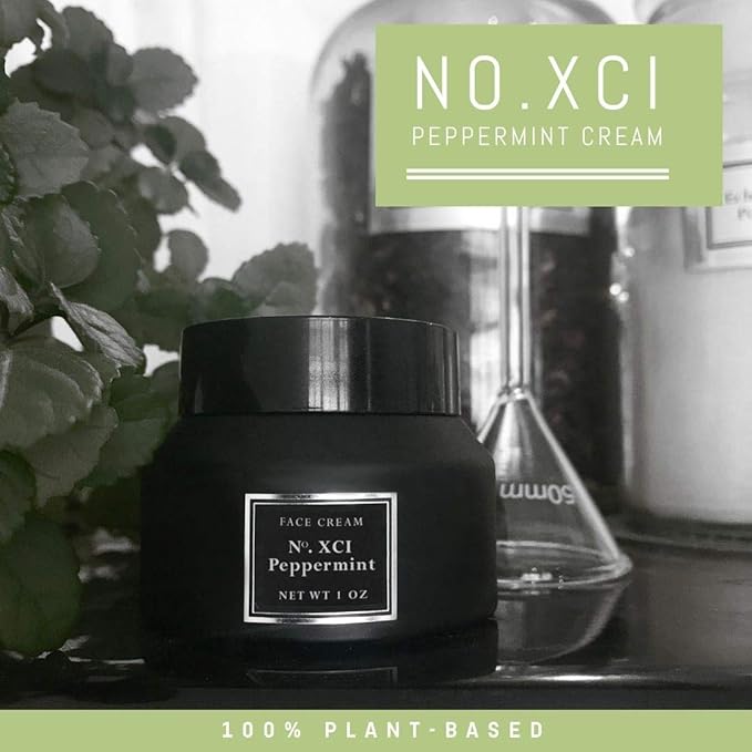 Hydrating Face and Neck Cream for Women with Dry Skin, All Natural with Organic Aloe, Vegetable Glycerin, and Cooling Peppermint Essential Oil, 1.7 Ounces