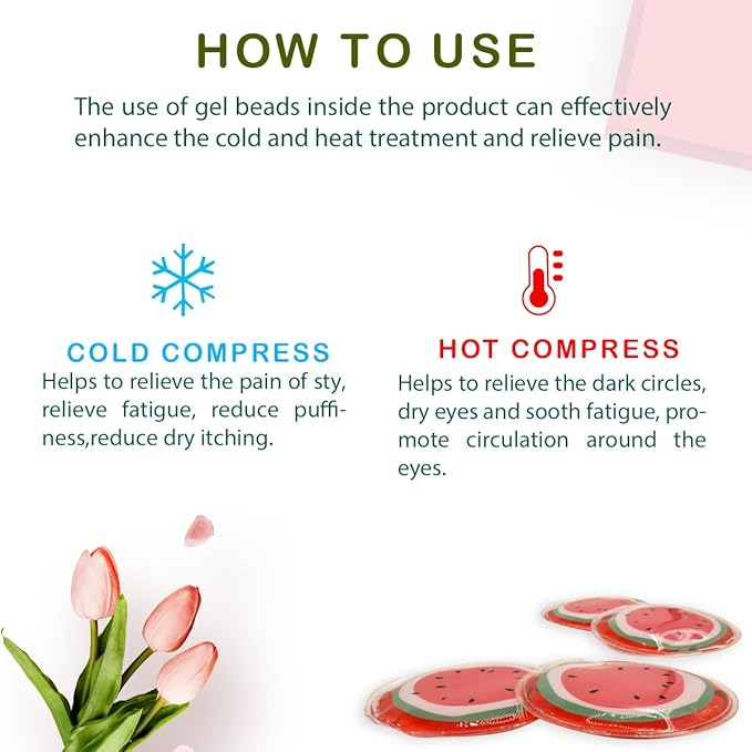 Reusable Eye Gel Pad, Eye Cream Ice Bag, Gel Eye Mask, Alleviate Eye Fatigue, Cool Eye Mask, Hot Compress and Cold Compress, Used for Eye Strain, Smooth Fine Lines and Eye Recovery Surgery (4 pcs)