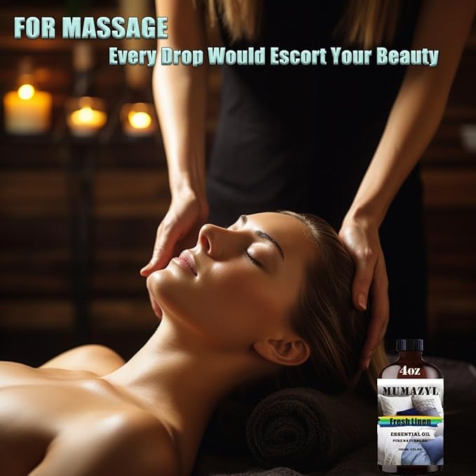 Fresh Linen Essential Oil, Fresh Linen Oil 4 Fl Oz 120ML for Diffuser Humidifier Yoga Cleaning DIY Candle Soap Making Fragrance Oils