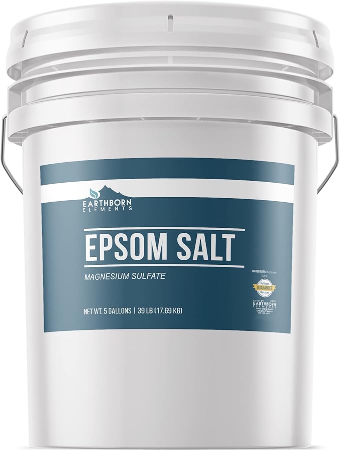 Earthborn Elements Eucalyptus Epsom Salt, Lavender Epsom Salt, & Epsom Salt Bundle (5 Gallons Each), Bulk Sizes, Pure & Undiluted, Soak & Clean