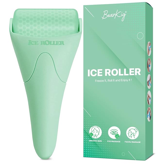 Ice Roller, Ice Roller for Face, Ice Face Roller, Cold Facial Ice Roller Massager for Eye Puffiness, Women's Gifts, Migraine, TMJ Pain Relief & Minor Injuries, Skin Care Products (Light Green)