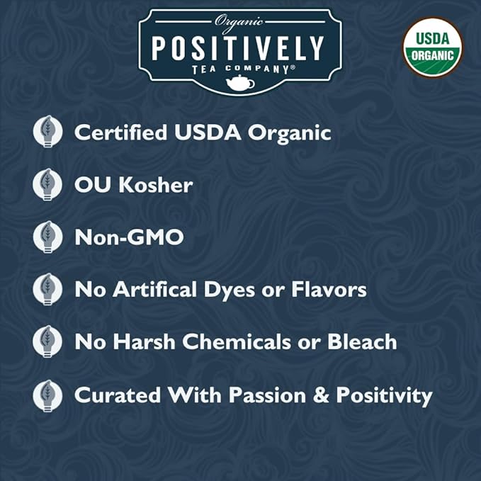 Organic Positively Tea Company, Assam Black Tea Bags, 100 Count, Eco-Friendly Tea Bags, Non-GMO