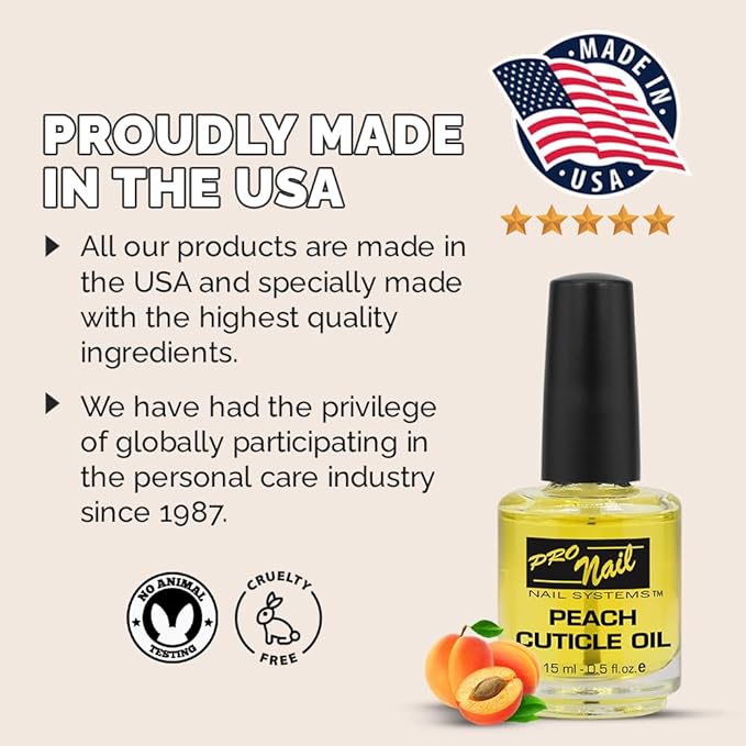 PRO NAIL - Cuticle Revitalizing Oil for Nails, Peach, 0.5 Oz - Professional Strength, Pedicure and Manicure - Moisturizes and Strengthens Nails and Cuticles - Soothing and Nourishing