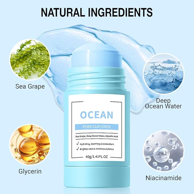 Clay Mask For Face, Vitamin C Face Masks with Turmeric and Kaolin Clay, Deep Cleansing Pores, Skincare Facial Mask for Refining Pores and Controlling Oil, (Blueberry)