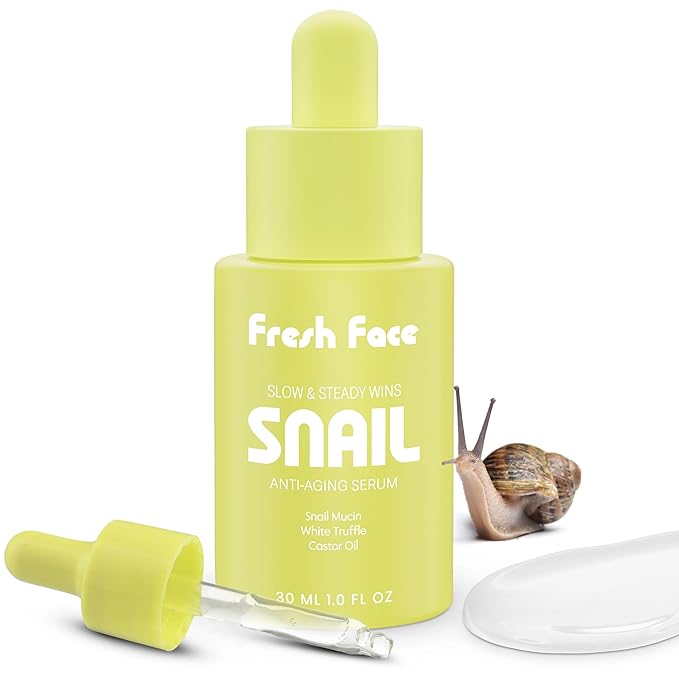 Face Fresh Snail Mucin Serum + Peptides for Glass Skin – 97% Snail Essence Hydrating Serum 30 ml 1.0 fl.oz – Anti Aging Hyaluronic Acid Serum – Reduces Wrinkles, Acne, Scars & Moisturizes Skin