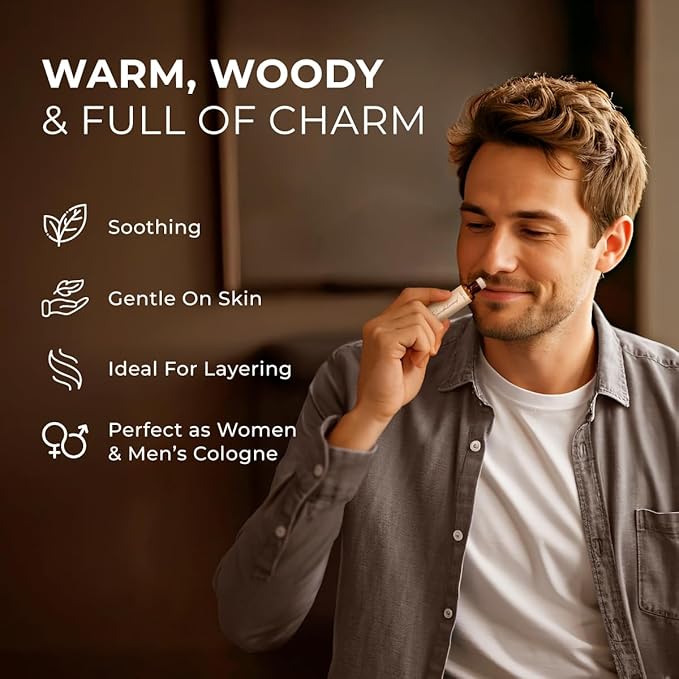 Gya Labs Sandalwood Essential Oil Roll on - Sandalwood Perfume for Women & Men, 100% Pure Natural Aromatherapy Oil Roller for Skin, Alcohol Free, Travel Size (0.34 Fl Oz)