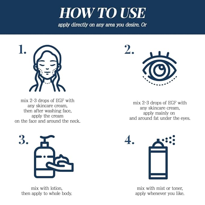 EGF Serum Epidermal Growth Factor 1.7 Fl. Oz. / 50ml / face serum cosmetic ingredients for skin serum korean egf growth factor egf ample after microneedling