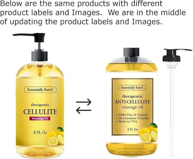 Cellulite Massage Oil 8 Fl Oz - Helps Break Down Fat Cells in Hip, Thighs, Buttocks, and Abdomen - Absorbs Immediately - Beautiful Scent