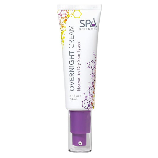 Spa Sciences - Overnight Cream For Normal to Dry Skin Types - Made in the USA- Rejuvenating Formula - With Ceramides, Hyaluronic Acid, Bakuchiol and Squalane - Restore, Hydrate, Nourish - Vegan -1.8oz