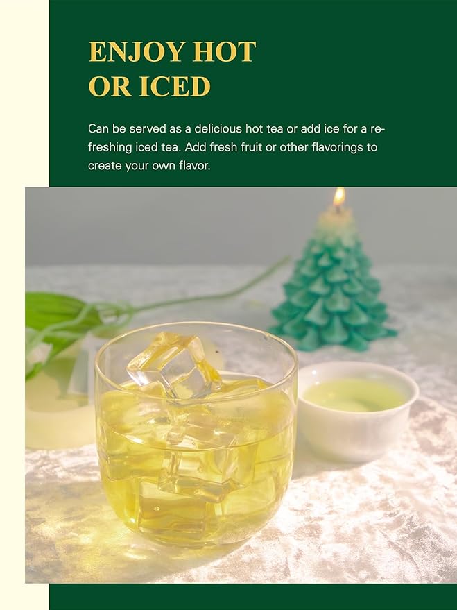 GLDNT Organic Sencha Tea Bags, Natural Organic Sencha Green Tea, Fresh & Smooth Flavor, Iced & Hot Tea, 100 Count