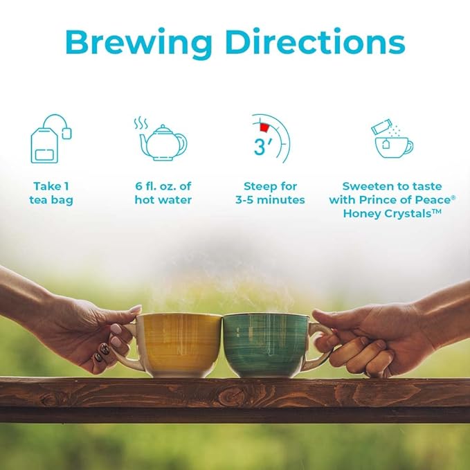 Prince of Peace Organic Black Tea, 2 Pack - 100 Tea Bags Each - Unsweetened, Lower Caffeine Alternative to Coffee - Herbal Health Benefits