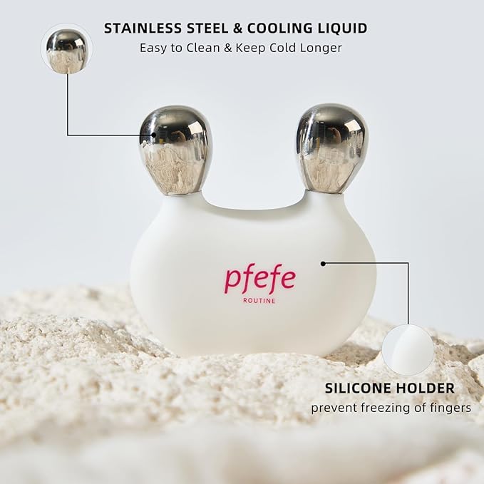 Stainless Steel Rabbit Gua Sha & Face Roller, Cryo Rabbit Massager for Esthetician Supplies, Facial Roller for Puffiness, Wrinkles, Dark Circles